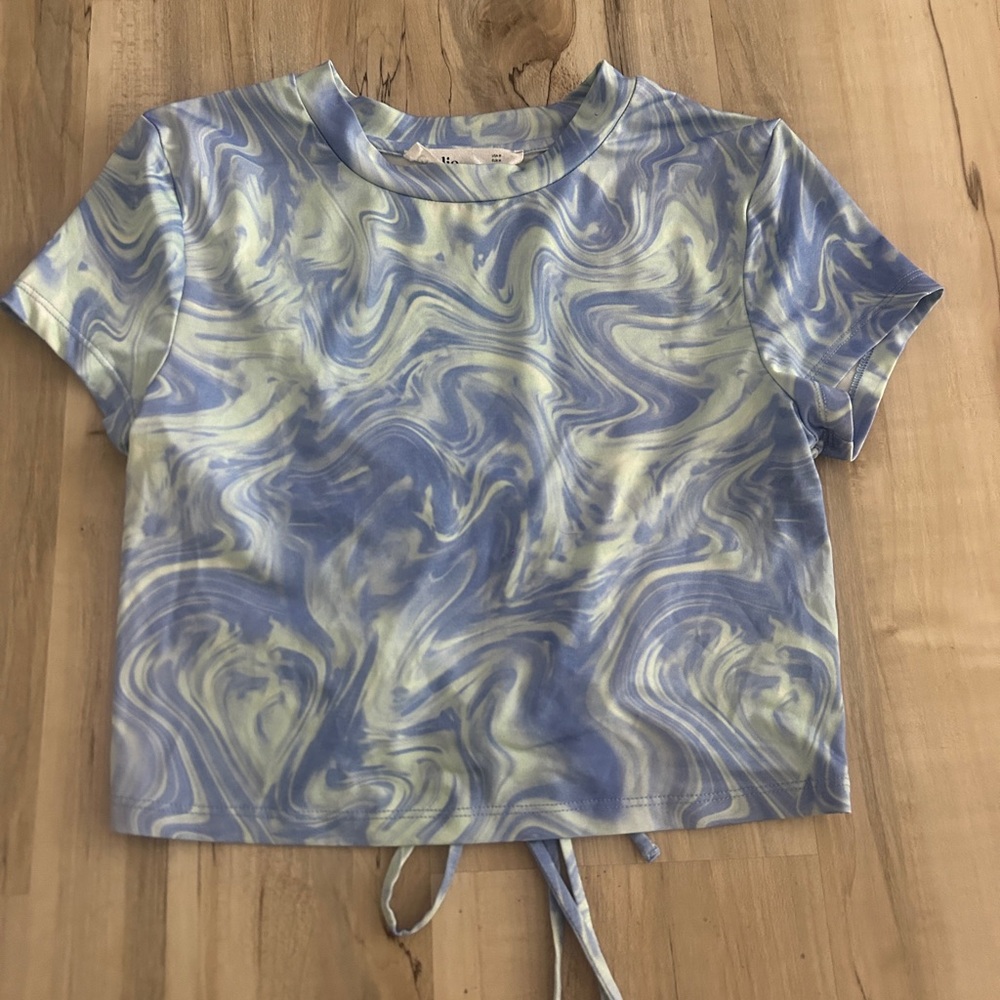Elodie Blue and White Patterned Top